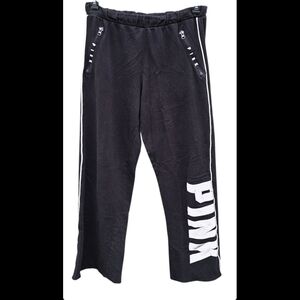 PINK Victoria's Secret Black Sweatpants with White Accents